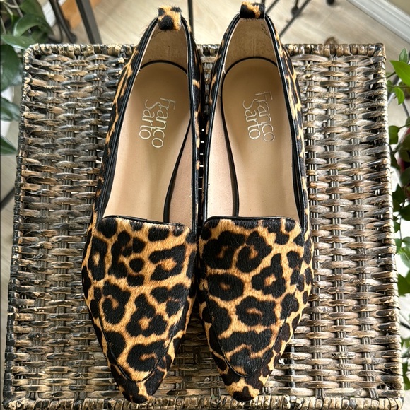 Franco Sarto Shoes - Franco Sarto Brown and Black Leopard Print Loafers women’s size 8.5